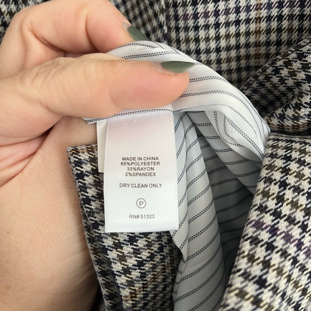 1.State (Nordstrom)‎ Double-Breasted Boyfriend Houndstooth Blazer, Size 16W - Picture 3 of 5
